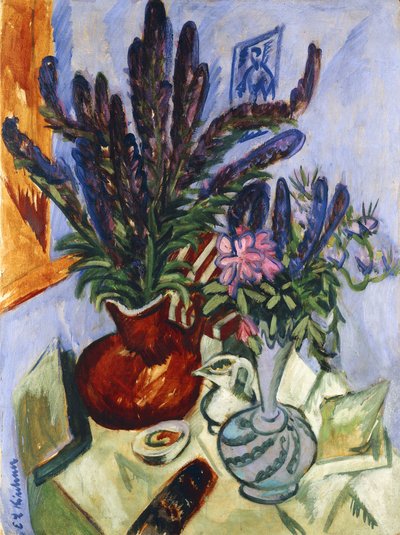 Stilleven met een vaas bloemen, 1912 door Ernst Ludwig Kirchner