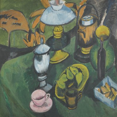 Stilleven met lamp door Ernst Ludwig Kirchner