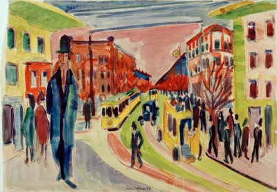 Straatscène door Ernst Ludwig Kirchner
