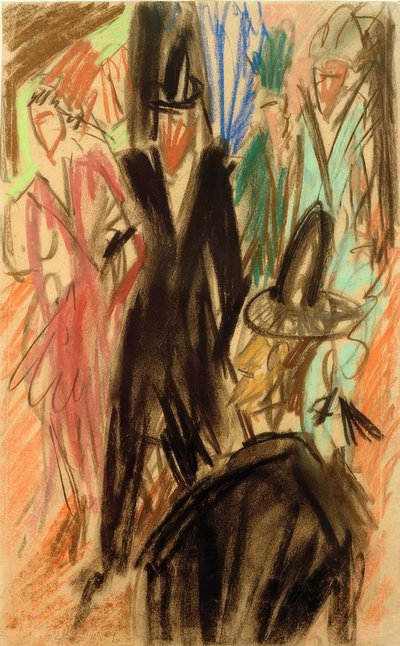 Straatscène door Ernst Ludwig Kirchner
