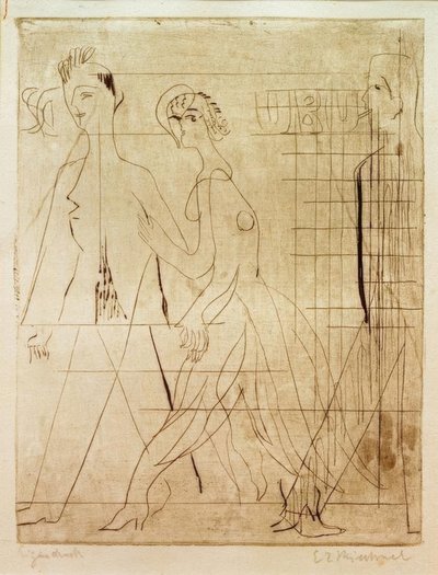 Straatscène door Ernst Ludwig Kirchner