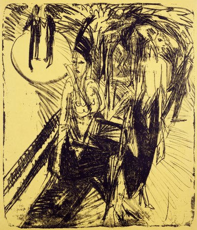 Straatlopers op Kurfürstendamm door Ernst Ludwig Kirchner