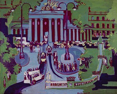 De Brandenburger Tor, Berlijn door Ernst Ludwig Kirchner
