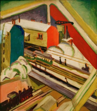 Wannseebahn, gezien door het atelierraam door Ernst Ludwig Kirchner