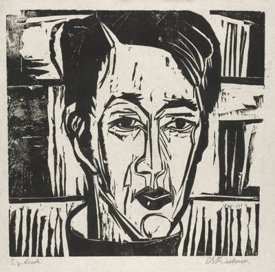 Wehrlin, Gezicht naar voren door Ernst Ludwig Kirchner