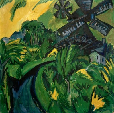Windmolen op Fehmarn door Ernst Ludwig Kirchner