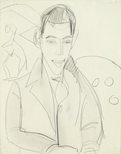 Jonge Dichter (Simon Guttmann), 1911 door Ernst Ludwig Kirchner