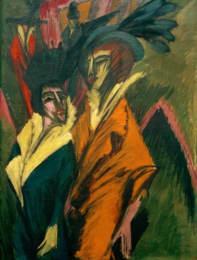 Twee vrouwen op straat door Ernst Ludwig Kirchner
