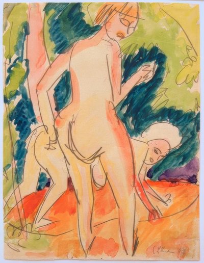 Twee badende meisjes door Ernst Ludwig Kirchner