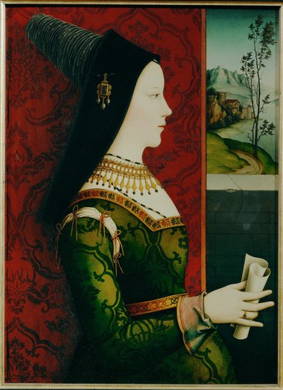 Marie de Bourgogne (schilderij op hout) door Ernst Maler