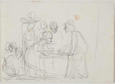 Studie voor "De Briefschrijver en het Meisje" door Ernst Meyer