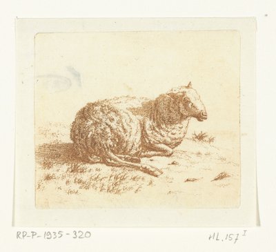Liggend schaap door Ernst Willem Jan Bagelaar