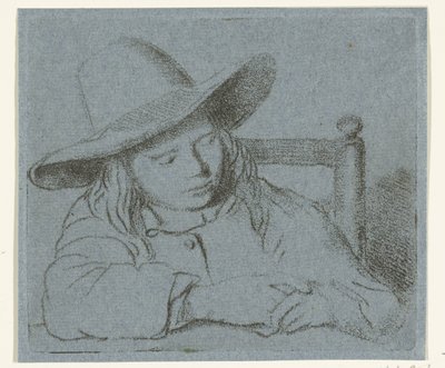 Slapende jongen met hoed door Ernst Willem Jan Bagelaar