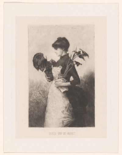 Vrouw met twee planten door Ernst Witkamp