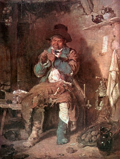Ongemakken van een eenzaam leven (kleurenlitho) door Erskine Nicol
