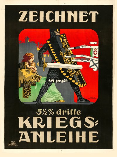 Abonneer je op de derde oorlogslening!, 1915 door Erwin Puchinger