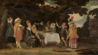Een openluchtfeest door Esaias I van de Velde