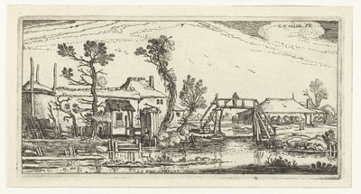 Boerderij aan een kanaal bij Haarlem door Esaias van de Velde