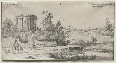 Landschappen: Landschap met Ruïnes van een Romeinse Tempel door Esaias van de Velde
