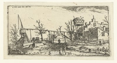 Landschap met een brouwerij (Landschappen) door Esaias van de Velde