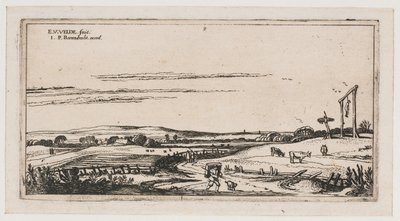 Landschap met galgenveld bij Haarlem door Esaias van de Velde