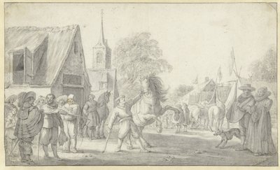 Paardenmarkt door Esaias van de Velde