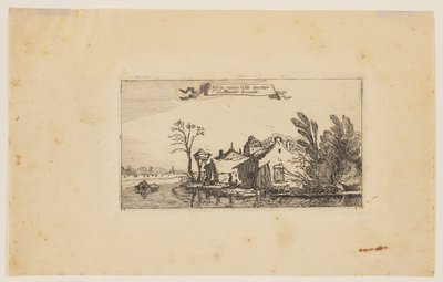 Boerderij rechts van een rivier door Esaias van den Velde I