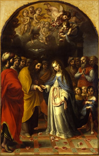 Het huwelijk van de Maagd, ca. 1693 door Esteban Márquez de Velasco