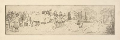 Boerderij met stieren door Esther Blaikie MacKinnon