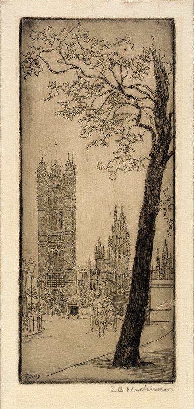 Londen Scène met Kerk door Esther Blaikie MacKinnon