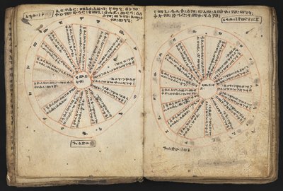 Or 12034 f.18v & f.19r, Cyclus van Koningen (perkament) door Ethiopian School