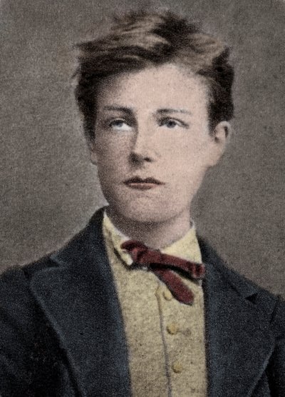 Arthur Rimbaud, Franse dichter en avonturier - Portret van Arthur Rimbaud (1859 - 1891) op 17-jarige leeftijd. Foto door Carjat door Etienne (after) Carjat