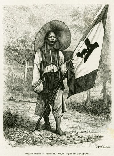 Chinese regel. Gravure door E. Ronjat, naar een foto, ter illustratie van het verhaal 