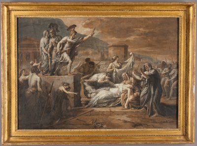 Horatius Doodt zijn Zus Camilla na de Nederlaag van de Curiatii door Etienne Barthelemy Garnier