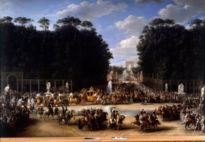 Napoleon en Marie Louise betreden de Tuilerieën (2 april) door Etienne Barthelemy Garnier