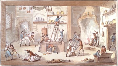 Plundering van een boerderij tijdens de Franse Revolutie door Etienne Bericourt