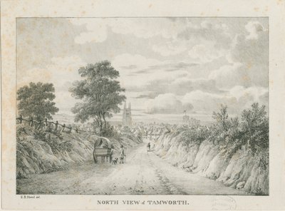 Tamworth - Ver uitzicht vanuit het noorden: lithografie, nd [1796-1865] door Etienne Bruno Hamel