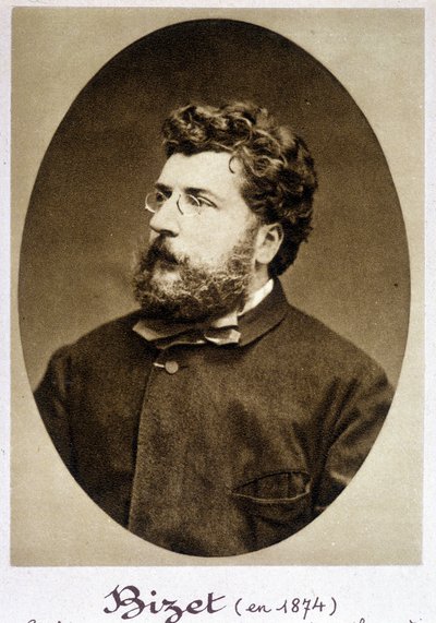 Portret van Georges Bizet (1838 - 1875) in 1874 door Etienne Carjat