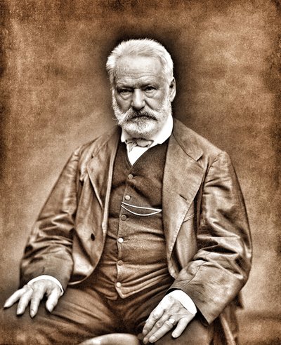 Portret van Victor Hugo naar Etienne Carjat - Digitaal gereinigd beeld door Etienne Carjat
