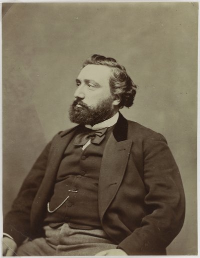 Portret van de Premier van Frankrijk Léon Gambetta 1838-1882 door Etienne Carjat