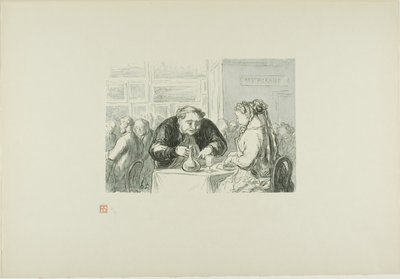 Het Restaurant van de Grote Kunsttentoonstelling: Een symbiotische liefde voor de kunsten en de kotelet door Etienne Carjat