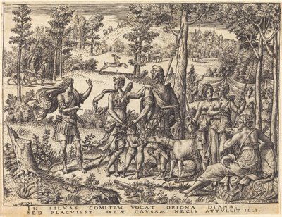Diana en Orion door Etienne Delaune
