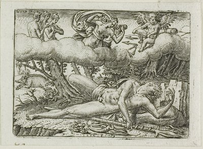 De dood van Adonis door Etienne Delaune
