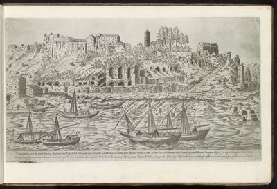 Aventijn langs de Tiber te Rome door Etienne Duperac