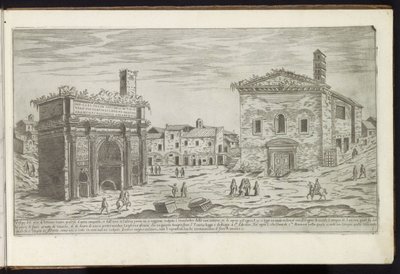 Boog van Septimius Severus te Rome door Etienne Duperac
