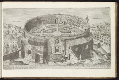 Mausoleum van Augustus met een aangelegde tuin te Rome door Etienne Duperac