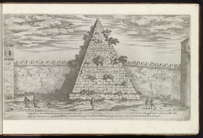 Piramide van Cestius te Rome door Etienne Duperac