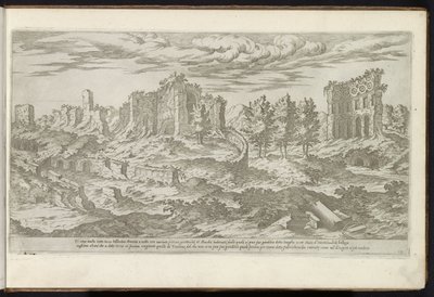 Ruïnes van de Thermen van Trajanus te Rome door Etienne Duperac