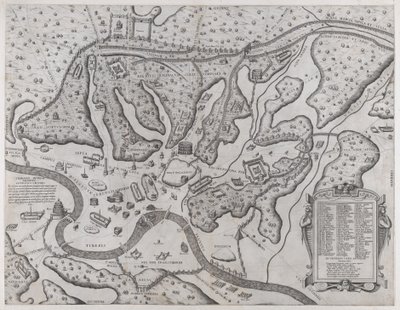 Speculum Romanae Magnificentiae: Oud Rome en zijn Heuvels, vanaf het Westen door Etienne Duperac