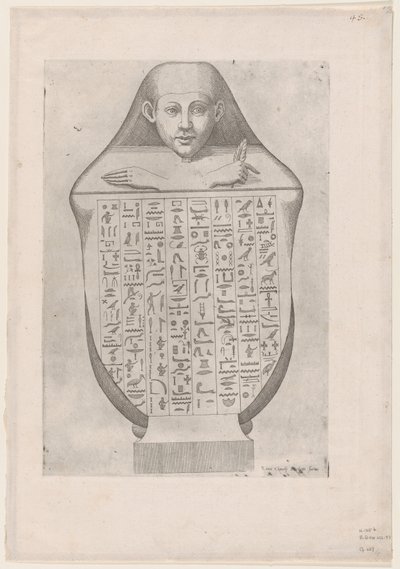 Speculum Romanae Magnificentiae: Gezicht van een Egyptische kanopische vaas door Etienne Duperac